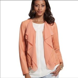 Chico’s Faux Leather Jacket Detachable Scarf Chico’s 1 Medium NWOT